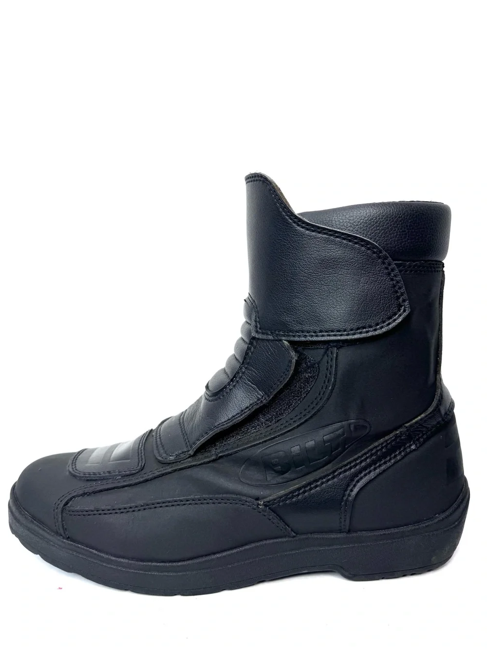 Bilt Black Micro Fiber Leather Slip On Ankle Motorcycle Riding Boots Men Size 9
